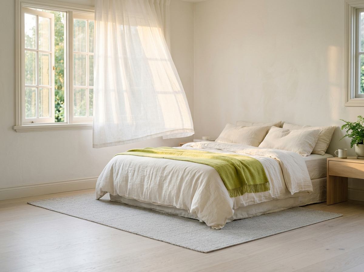 Schlafzimmer am Morgen